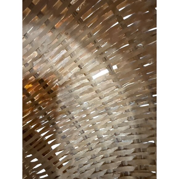 Vintage Large Hand Woven Buttocks Basket Intricate Twisted Grapevine Handle - Picture 5 of 8